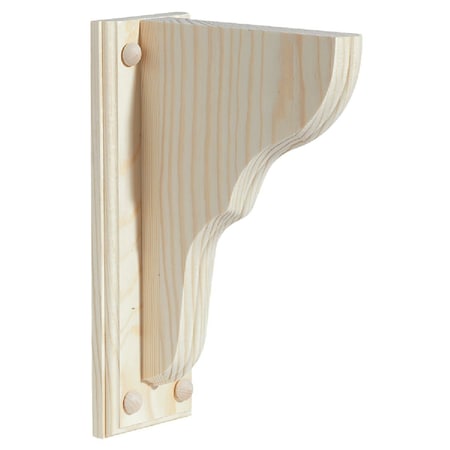 Waddell 7-3/4 In. D. x 11-1/4 In. H. Natural Wood Shelf Bracket with Backplate 1352/TWB-801